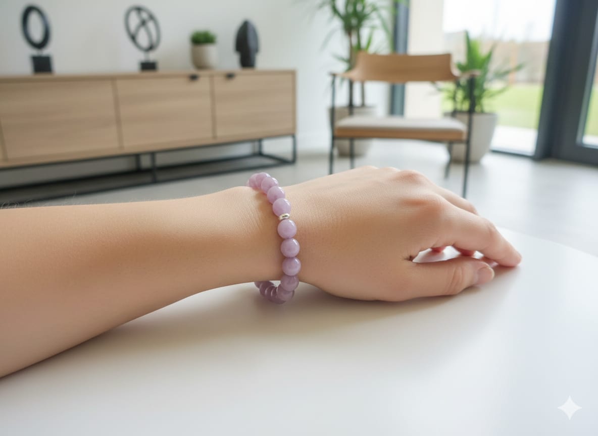 Miniature 2 - Bracelet Lépidolite d'Âme - Pierre de Sérénité bracelet Lépidolite lithothérapie certifié