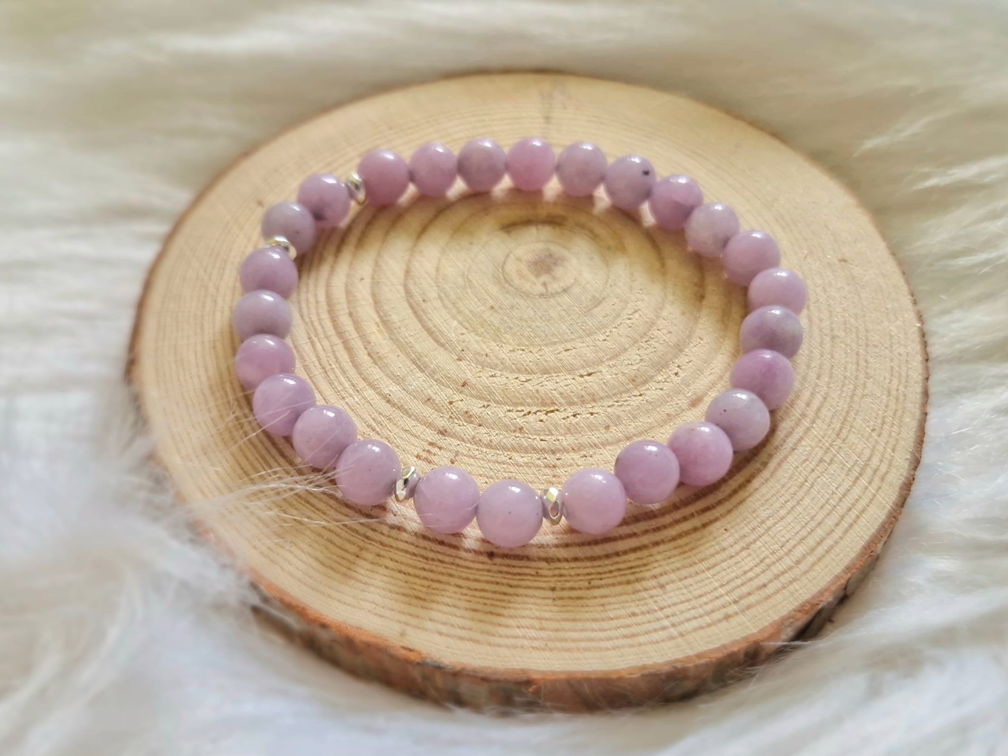 Miniature 3 - Bracelet Lépidolite d'Âme - Pierre de Sérénité bracelet Lépidolite lithothérapie certifié